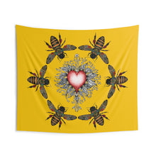 Load image into Gallery viewer, Sacred Bee Heart, Gold - Indoor Wall Tapestries