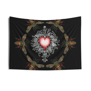Sacred Bee Heart - Indoor Wall Tapestries
