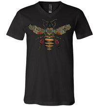 Load image into Gallery viewer, Colored Honeybee - Canvas Unisex V-Neck T-Shirt