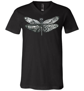 Dragonfly - Canvas Unisex V-Neck T-Shirt