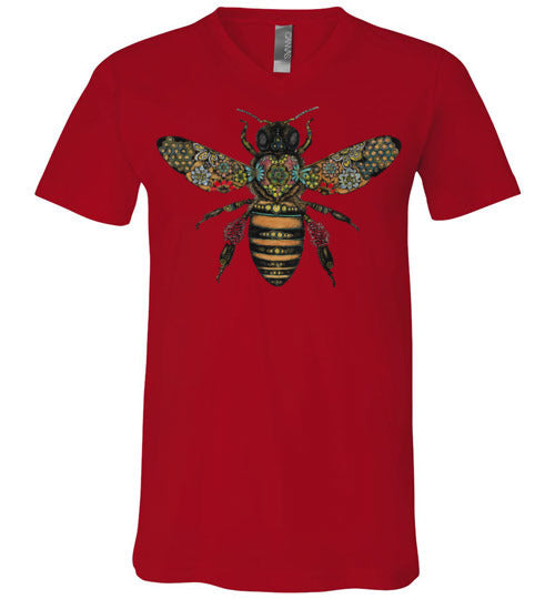 Colored Honeybee - Canvas Unisex V-Neck T-Shirt – Solwind