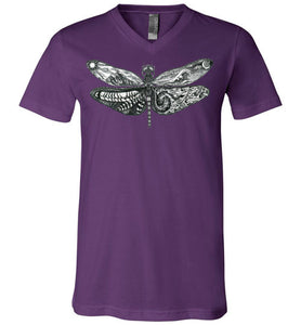 Dragonfly - Canvas Unisex V-Neck T-Shirt