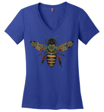 Load image into Gallery viewer, Colored Honeybee - District Made Ladies Perfect Weight V-Neck
