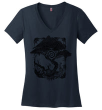 Load image into Gallery viewer, Spiral Tree - District Made Ladies Perfect Weight V-Neck