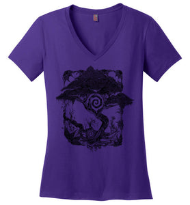 Spiral Tree - District Made Ladies Perfect Weight V-Neck
