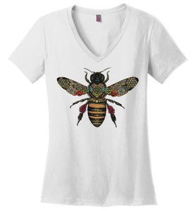 Colored Honeybee - District Made Ladies Perfect Weight V-Neck